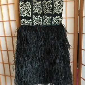 Strapless black mini dress